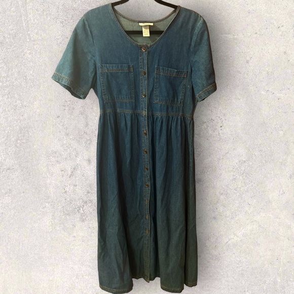 Vintage Jasmine Rose Cotton Maxi Dress - Picture 1 of 4